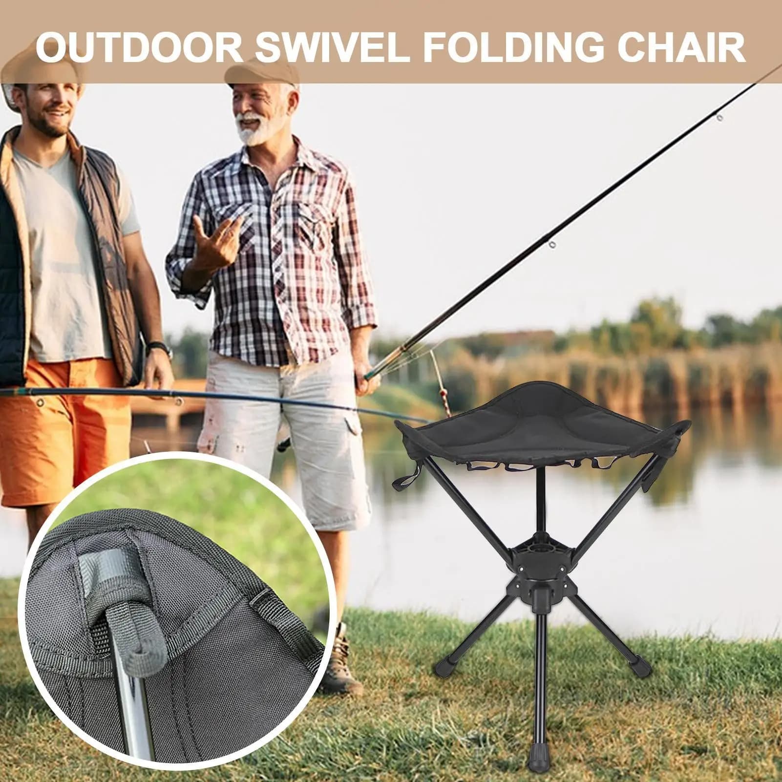 Chaise pivotante pliante camping légère pêche chasse randonnée sac à dos voyage pelouse université