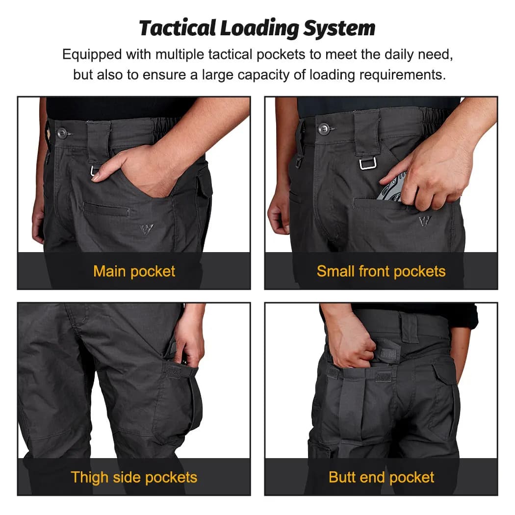 Pantalon cargo tactique IDOGEAR BSR homme léger stretch pêche randonnée sport EDC