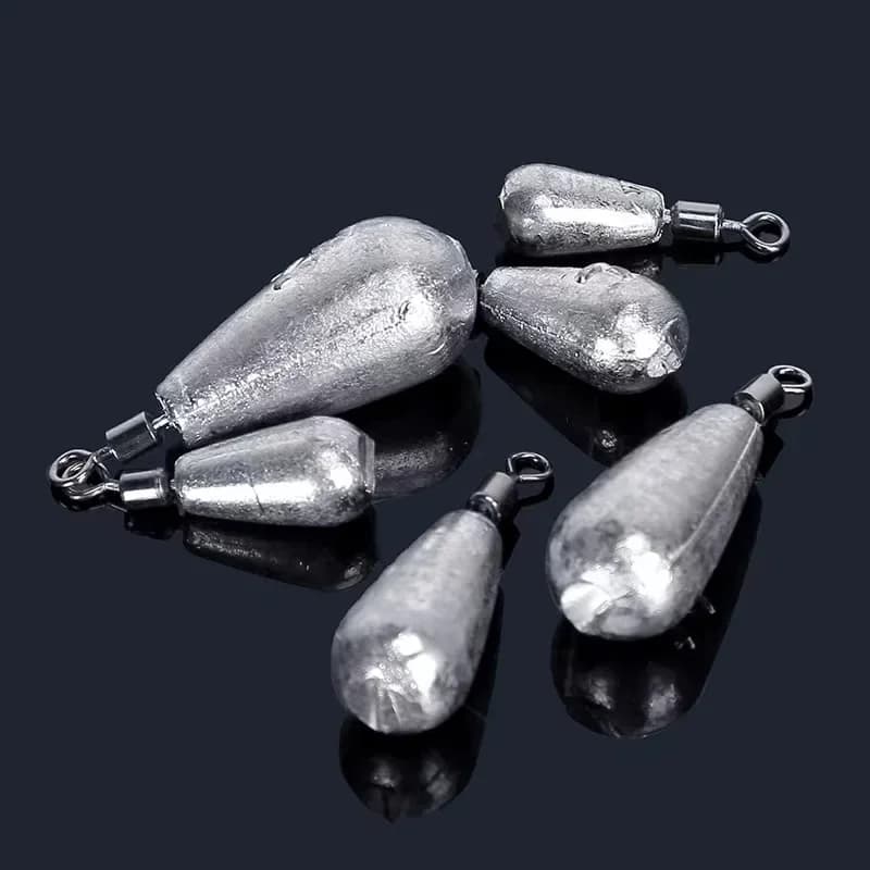 Lot de 10 plombs de pêche goutte d'eau 3.5g 5g 7g 10g 14g 20g pour montage