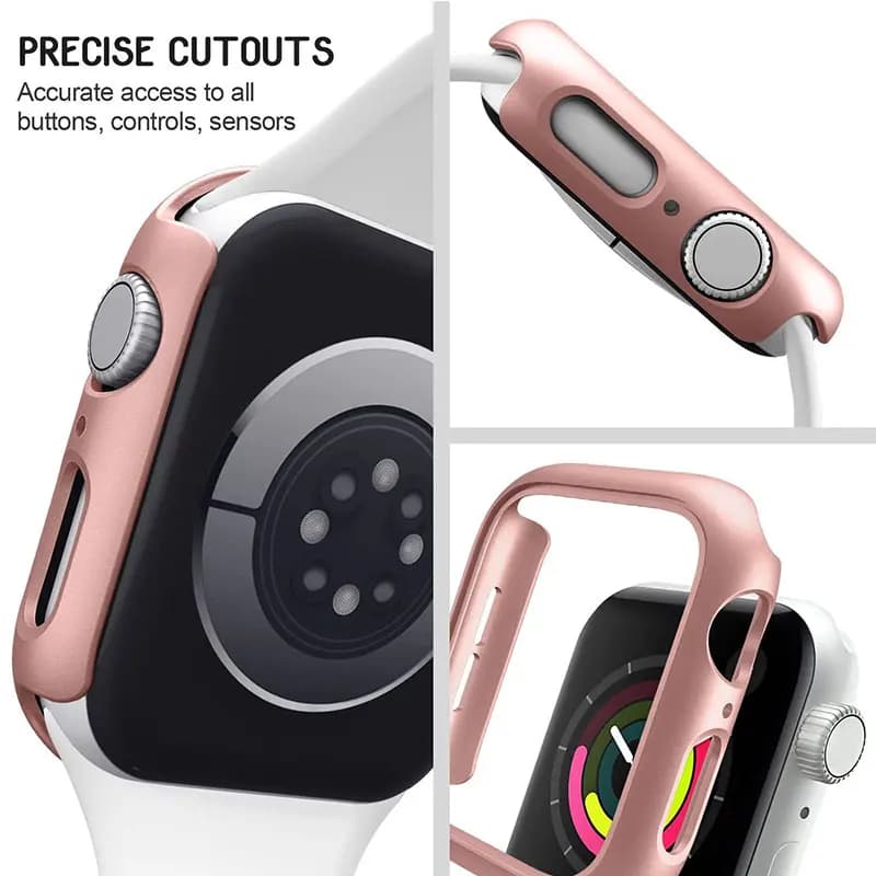 Coque de protection PC pour Apple Watch 45mm 41mm 44mm - Accessoire bumper étanche série 7 SE 6 5