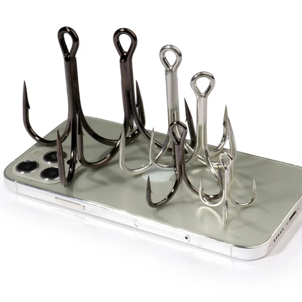 Hameçons triple super résistants 4X en acier carbone pour gros poissons, modèles 1 à 10/0, hameçon