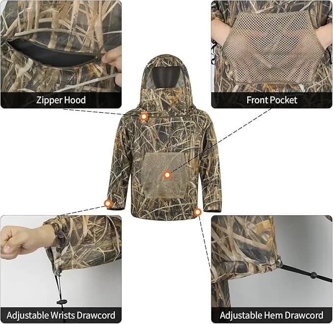 Combinaison Ghillie camouflage paille homme femme - vêtements pêche respirants équipement chasse