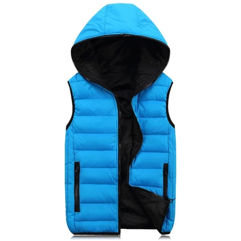 Veste matelassée homme sans manches hiver capuche épaisse coton 4XL vêtement chaud pêche quotidien