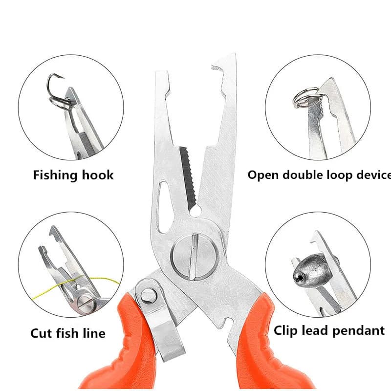 Pince multifonction pêche noir - Coupe-fil extracteur hameçon bec perroquet outils