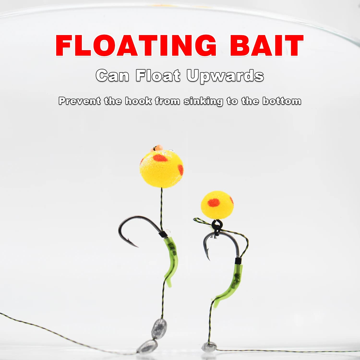 Billes flottantes jaunes Topranc 20/24pcs - Flotteurs EVA pour pêche carpe européenne et amorçage