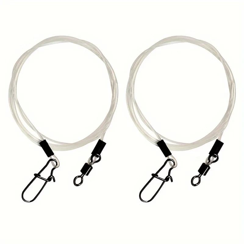 Kit 12 lignes fluorocarbone avec émerillons - Test pression 7-18kg pour cannes à pêche