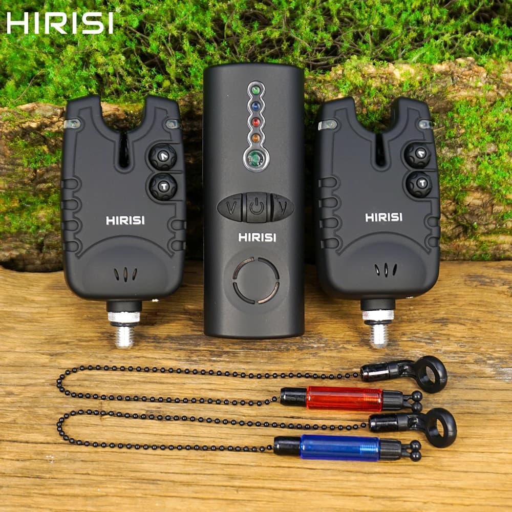 Set d'alarme sans fil Hirisi SQ-2 waterproof - 1+2 alertes LED/son pour pêche carpe connectée