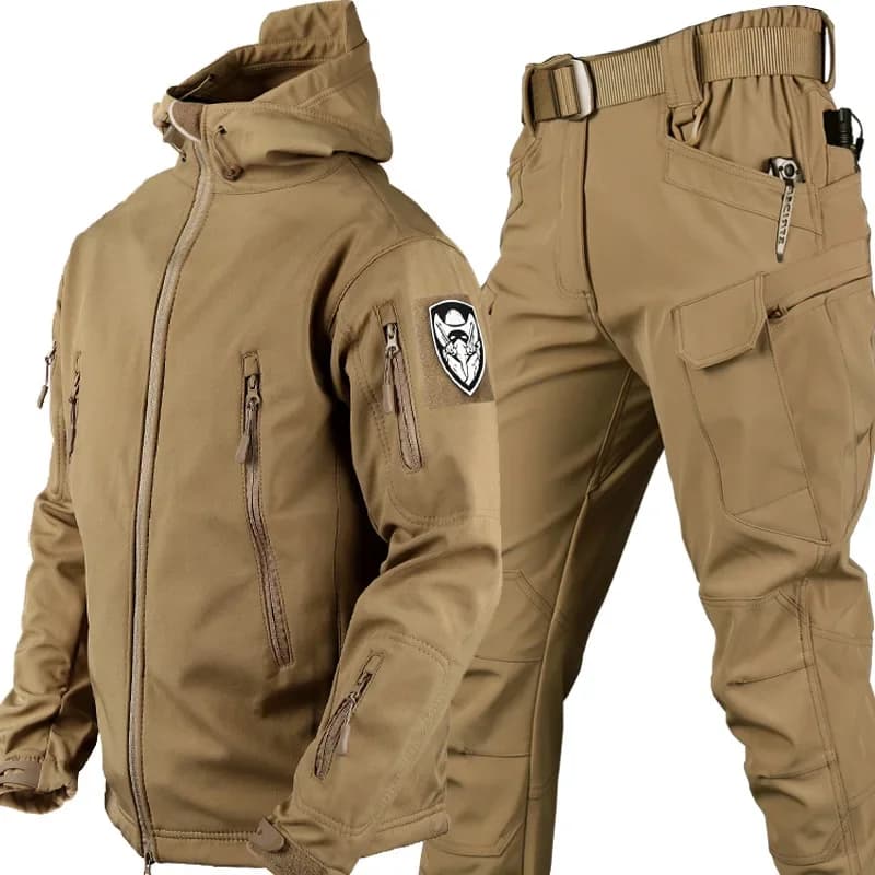 Veste et pantalon de pêche hiver polaire coupe-vent imperméable 5XL épais résistant