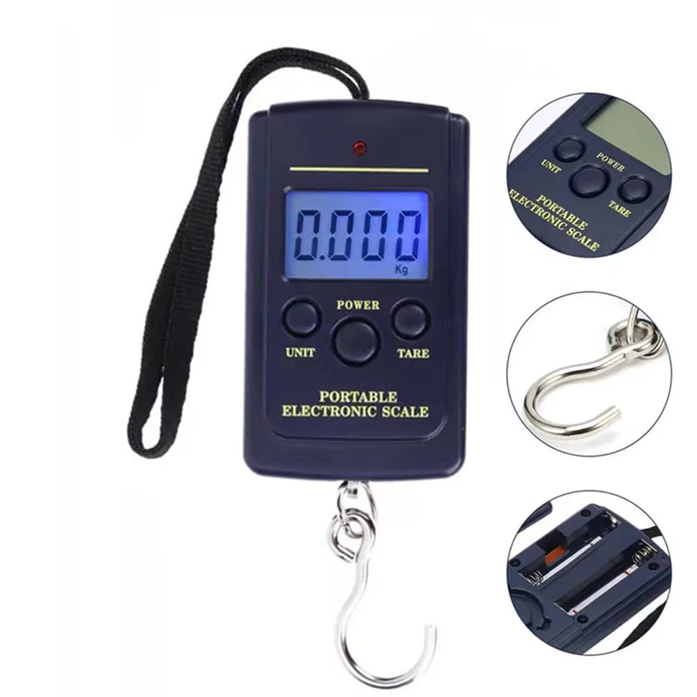Balance Pêche Électronique Portable 40kg/10g Mini Poche Numérique Poids Hameçon Multifonction