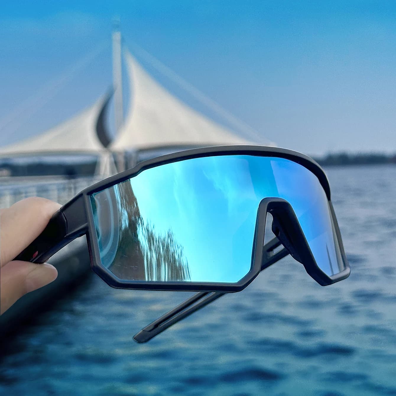Lunettes de pêche tendance pour hommes et femmes - Protection UV et anti-vent pour sports outdoor