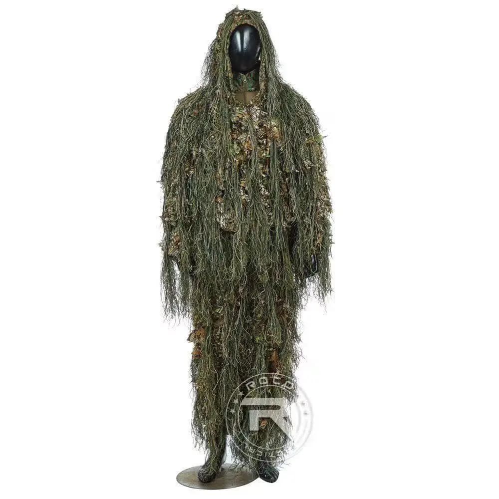 Ensemble ghillie chasse woodland 3D bionique - Tenue camouflage complète pêche et outdoor