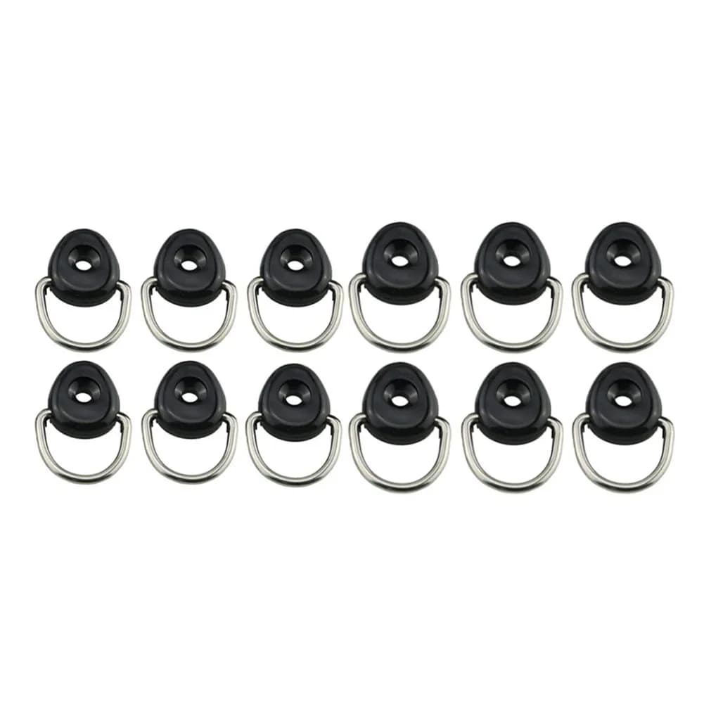 12 anneaux D fixation kayak - Rond oval pour canoë raft, accessoire fixation pêche sécurisée