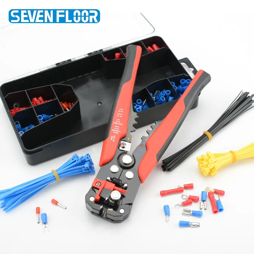 Pince dénudeuse auto-ajustable pour pêche : kit coupe-câble avec étui multifonction sertissage
