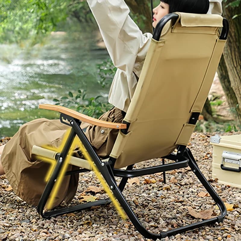 Chaise de pêche réglable avec coussins amovibles pour camping, plage et randonnée