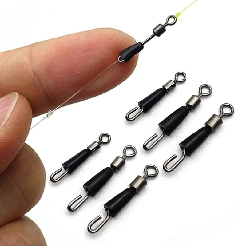 30/50PCS Bearing Swivels Ball Bearing Swivel Solid Rings Fishing Connector Ocean