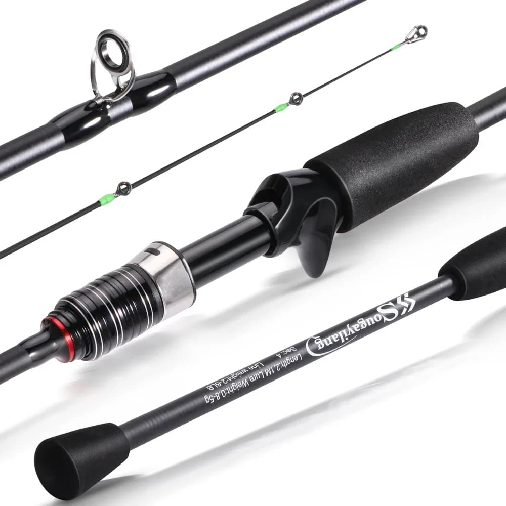 Canne spinning Sougayilang carbone 1.8-2.1m ultra légère - Pêche aux leurres manche EVA