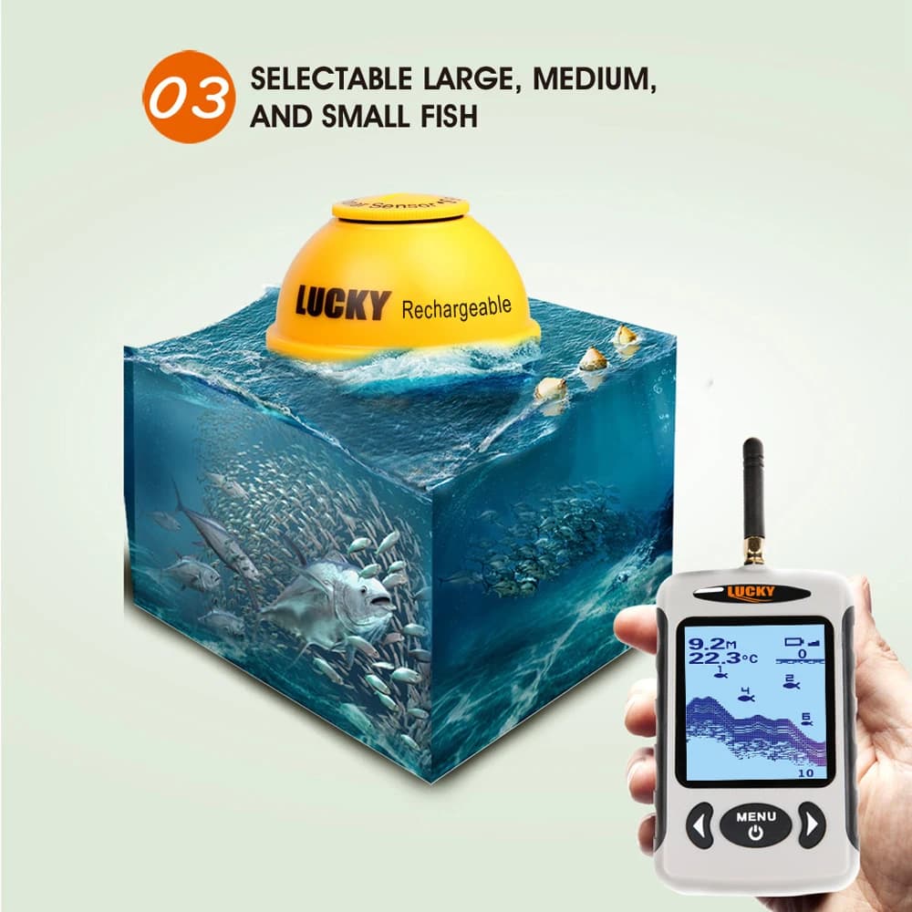 Sondeur pêche portable LUCKY professionnel sans fil à matrice de points détecteur poissons sonde