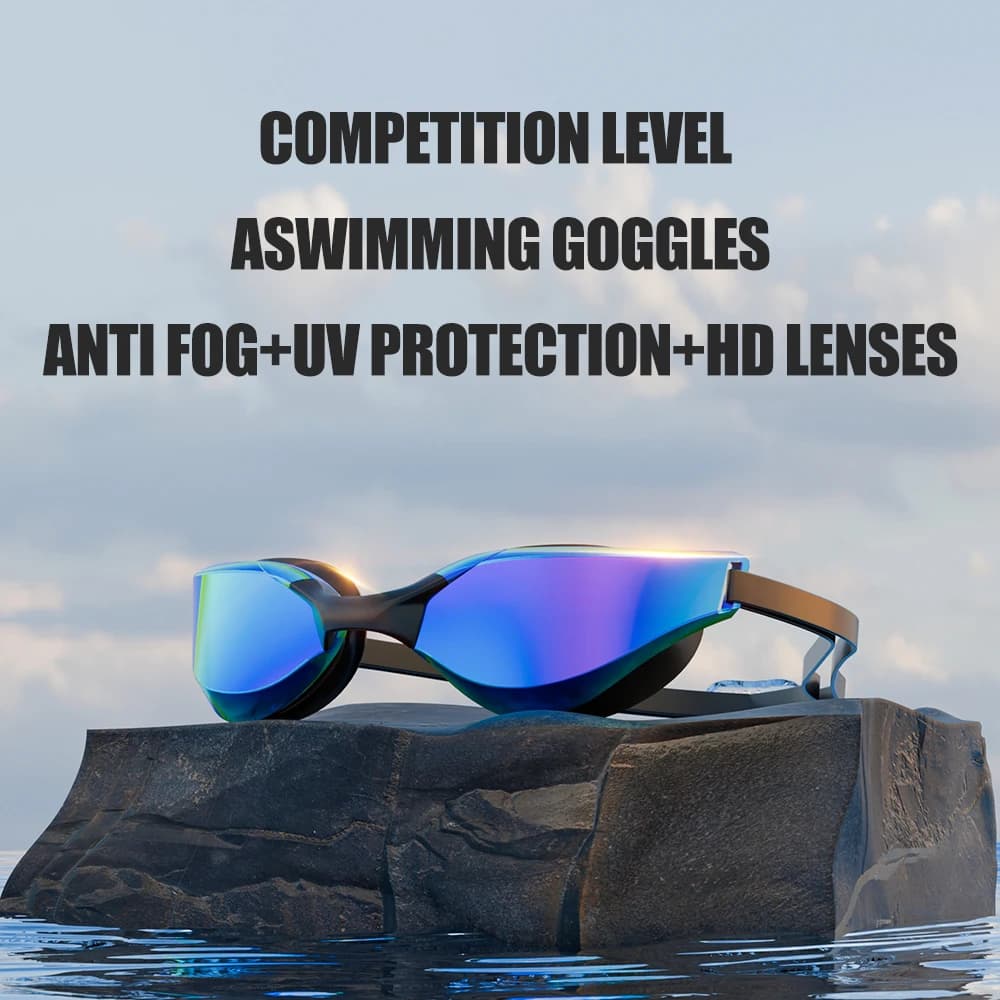 Lunettes de natation professionnelles JSJM anti-buée + bonnet - Cadeau idéal homme femme pour sports aquatiques