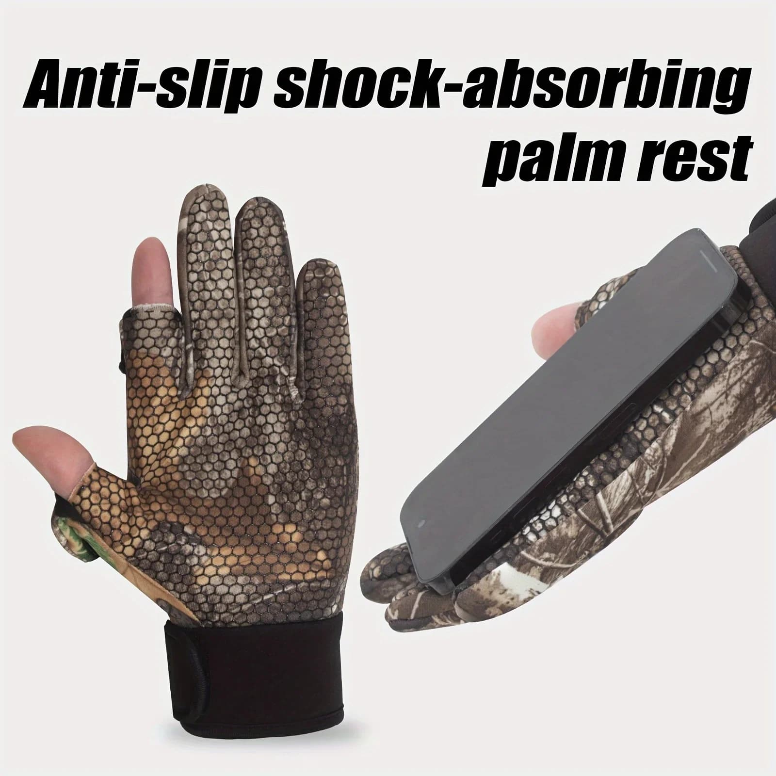 Gants de pêche et chasse touchscreen antidérapants pour automne hiver plein air