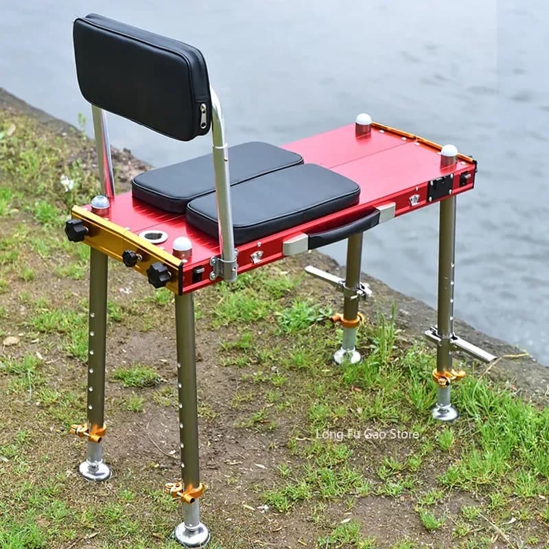 Chaise de pêche pliante plage robuste portance élevée siège extérieur multi-fonctions avec dossier