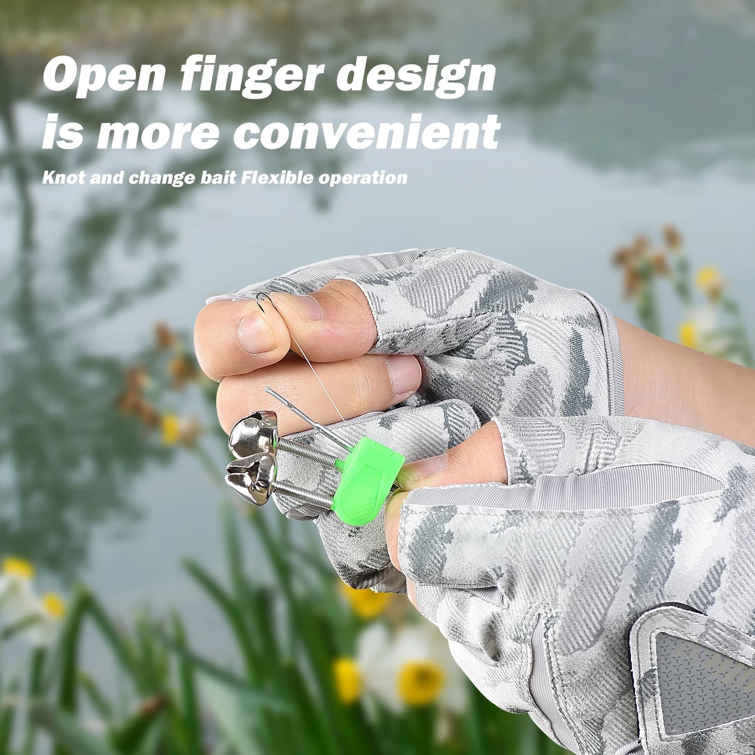 Gants de pêche été 3 doigts homme - Anti-dérapant, respirant et protection UV pour pêche routière