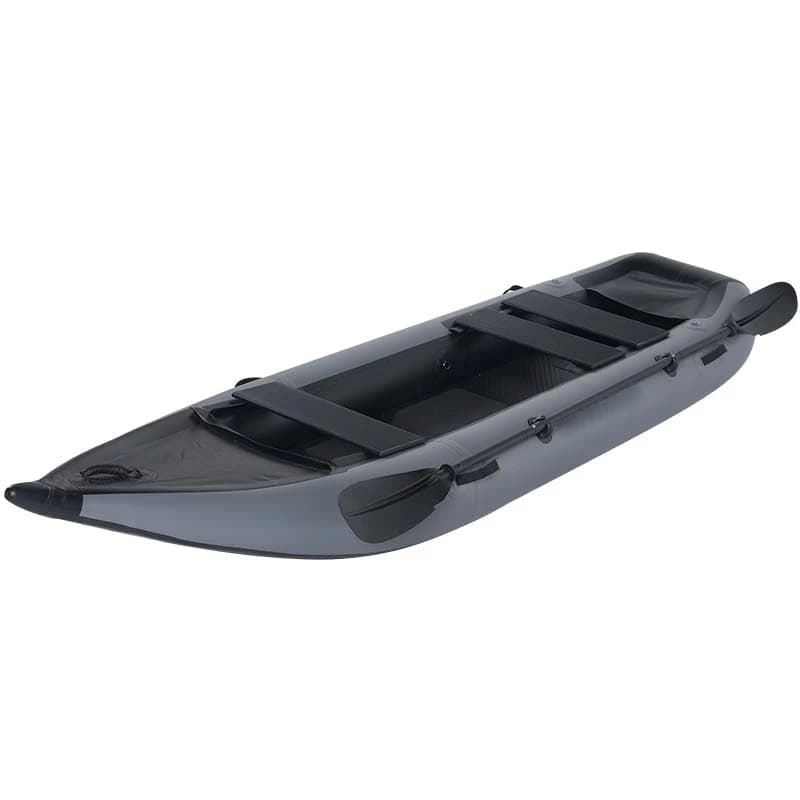 Kayak pêche gonflable 2 places à pédales pour eaux vives - Structure Drop Stitch haute résistance