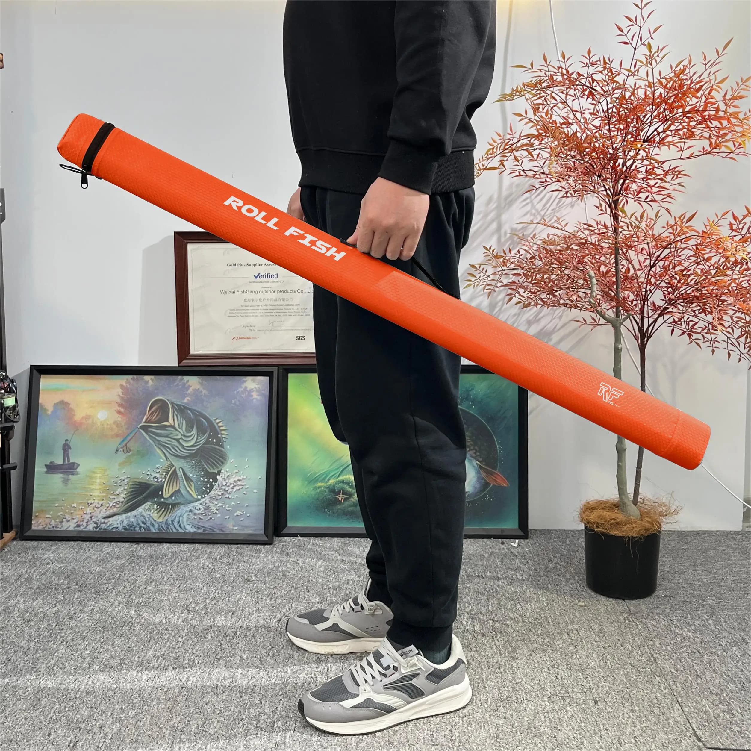 Tube de rangement pour canne à pêche ROLLFISH étanche coque dure anti-roulement 1.09-1.54m