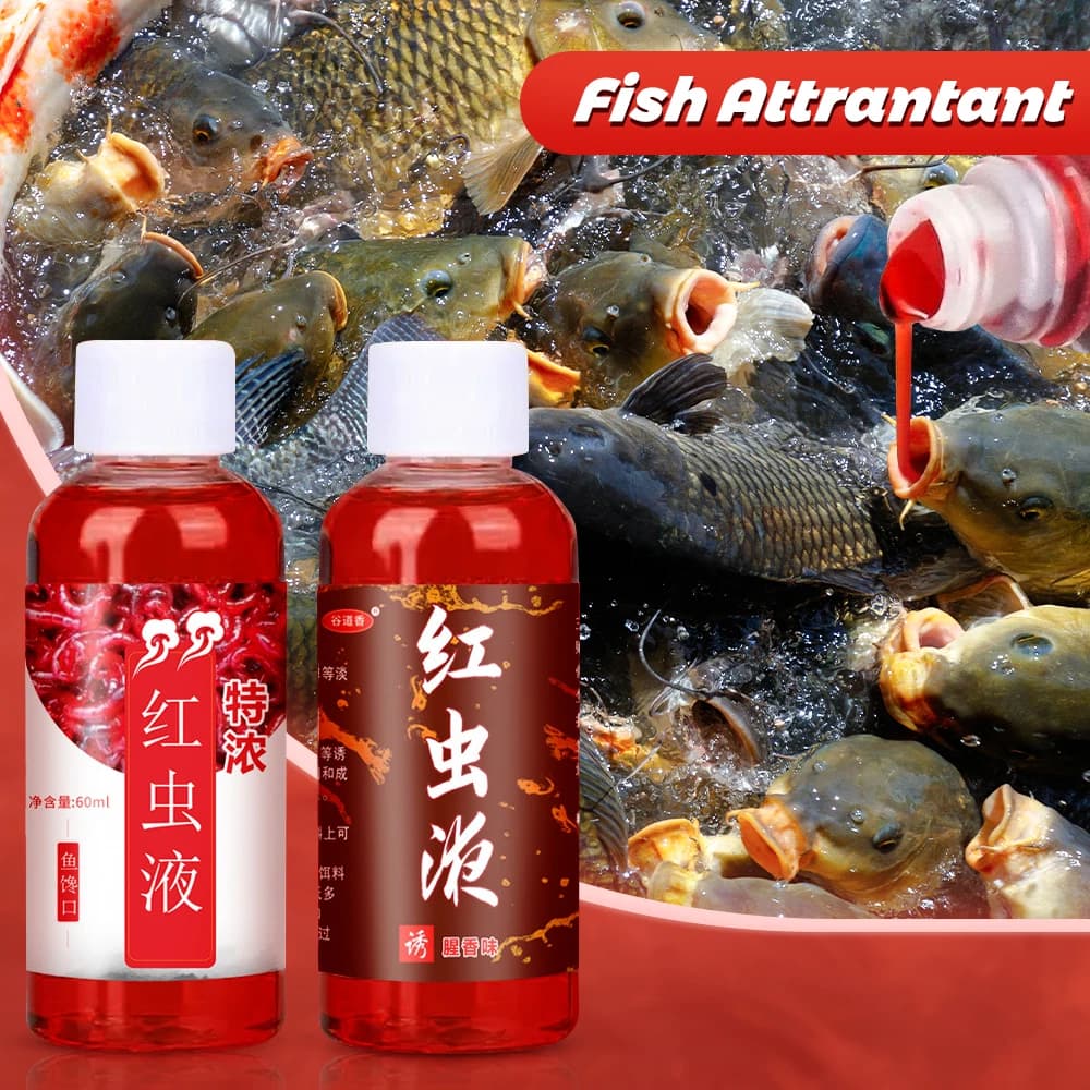 Attractant Liquide Vers de Sang 60ml - Concentré pour Perche et Silure - Appât Pêche Additif