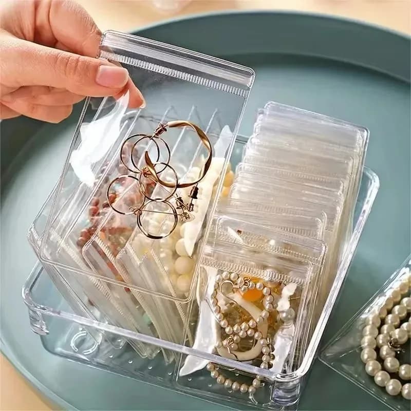Sacs zip PVC épais transparents rangement bijoux pêche leurres hameçons accessoires