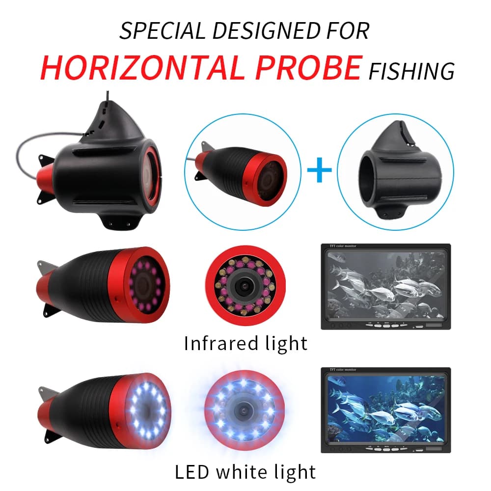 Caméra pêche sur glace 7 pouces 24 LEDs détecteur poissons hiver carpe accessoires pêche froide