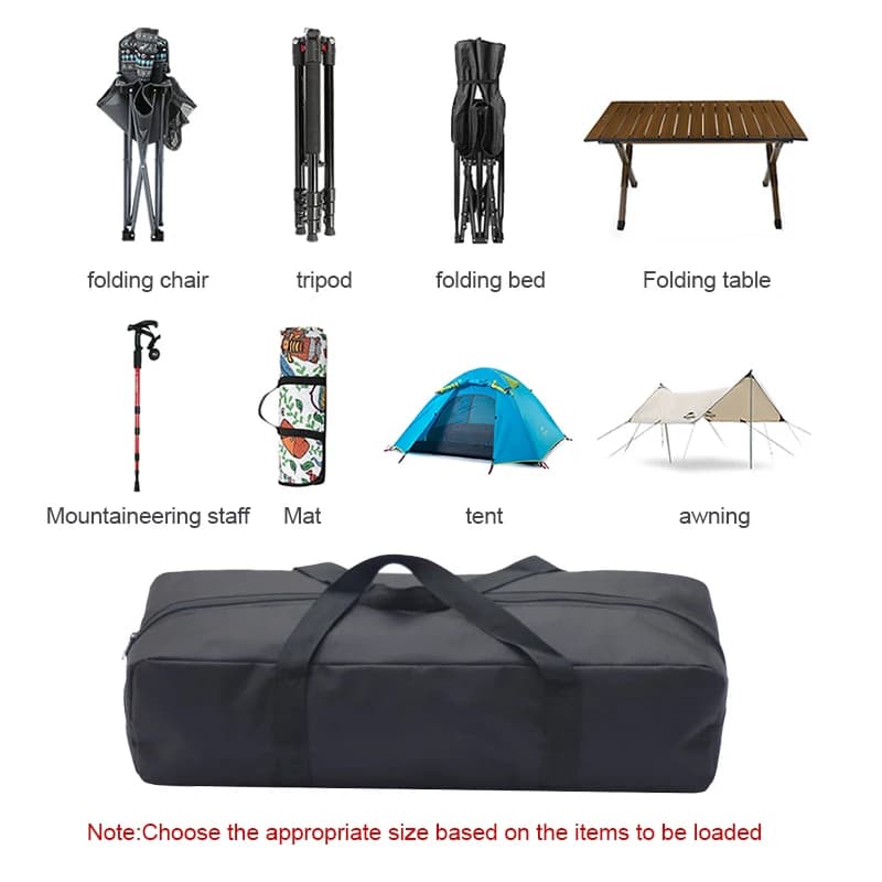 Sac rangement robuste grande capacité pour cannes pêche camping accessoires pêche transport pratique