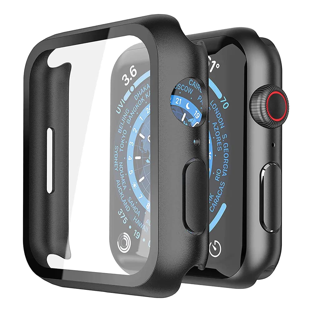 Verre trempé + coque PC pour Apple Watch Ultra 3 2 - protection complète pêche
