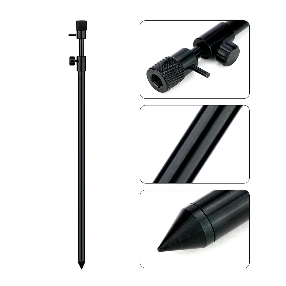 Bank sticks aluminium Hirisi 25-70cm pour rod pod carpe - Supports réglables pour alarmes et buzz bars