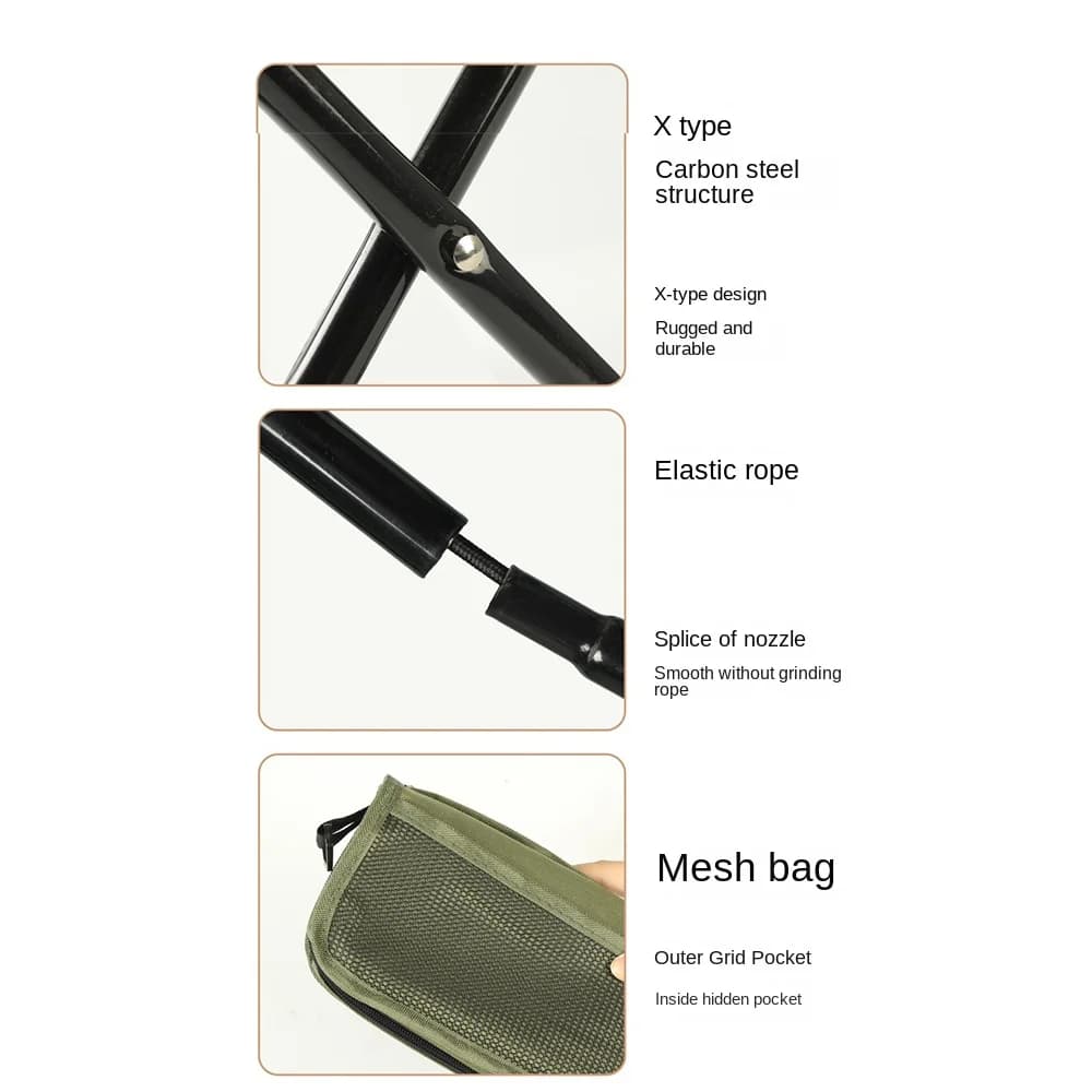 Tabouret pliant pêche robuste en forme de sac à dos portable et résistant