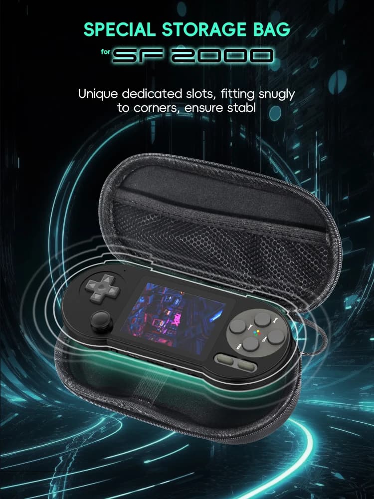 Étui de protection DATA FROG SF2000 - Housse de transport originale pour console de jeu rétro