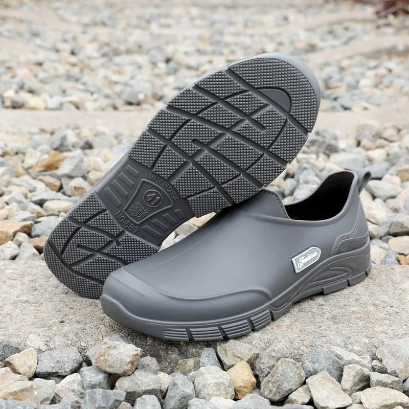 Bottes de pluie basses hommes anti-dérapantes pour pêche cuisine et activités extérieures résistantes