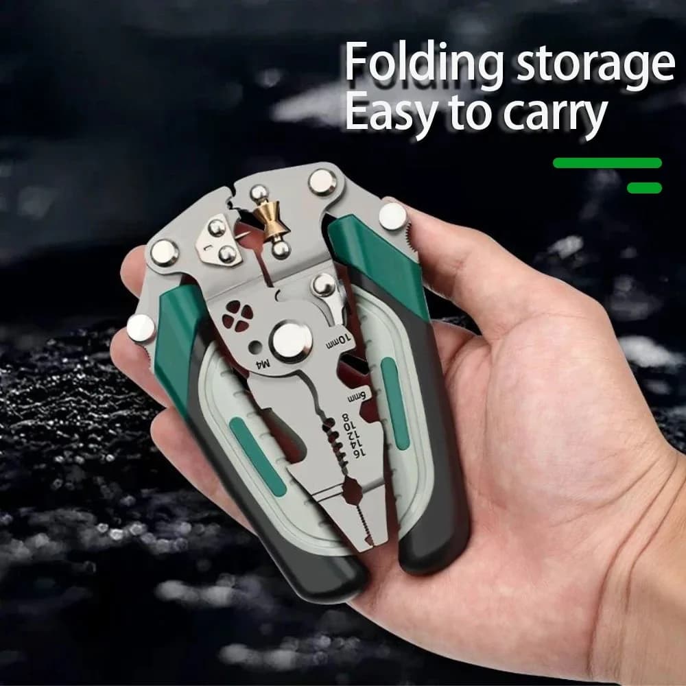 Pince dénudeuse pliable à poulie multifonction pour électricien et pêcheur portable