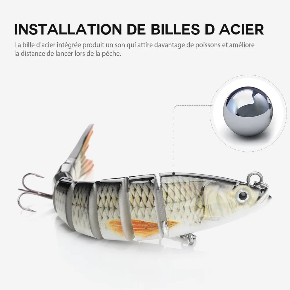 Wobblers coulants VTAVTA 10/14cm 8 segments - crankbait articulé pour pêche des carnassiers