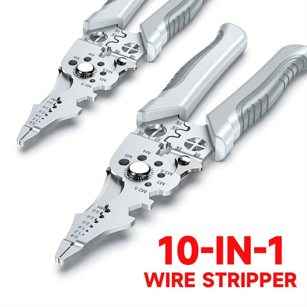 Pince électricien 6-en-1 multifonction - Dénudeuse, coupe-câble et pince à sertir combinées