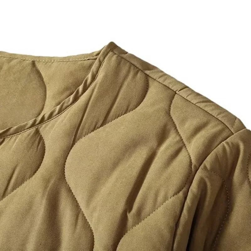 Veste matelassée M65 vintage homme hiver - Cardigan multi-poches pêche - Manteau épais khaki chasse
