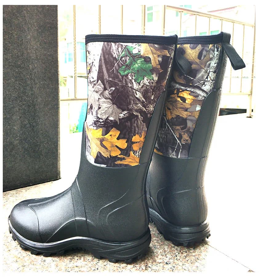 Bottes de pêche néoprène imperméables anti-rayures camouflage feuilles d'érable chaudes hiver neige chasse