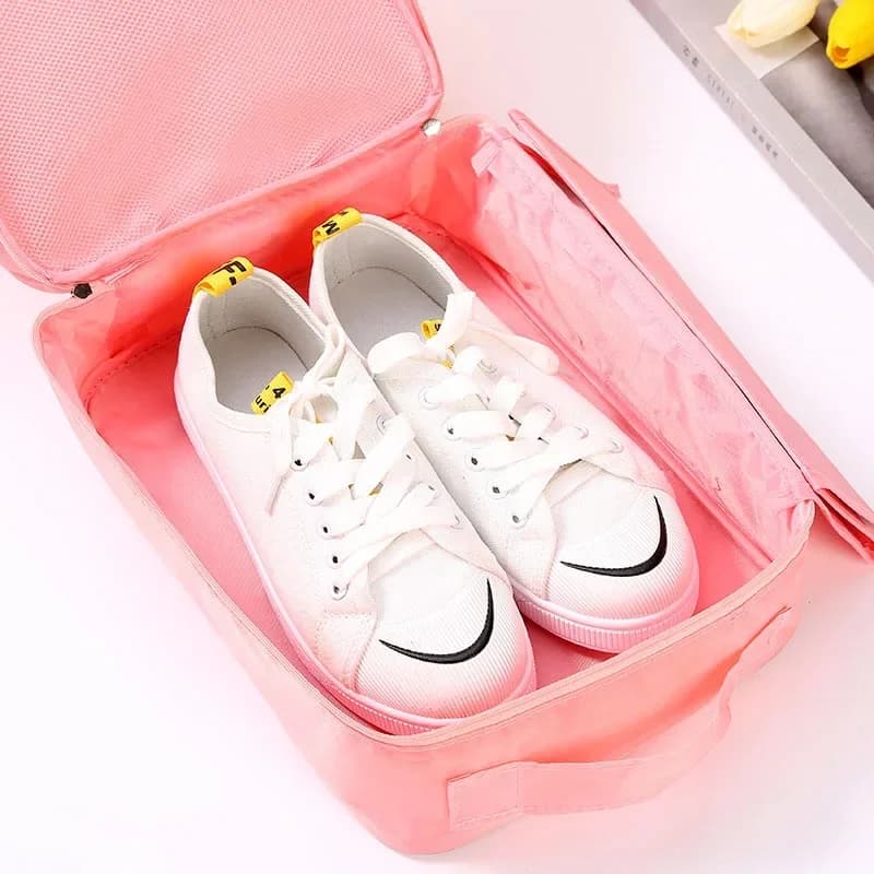 Sac à chaussures voyage 3 compartiments portable - Organisateur produits toilette sous-vêtements accessoires