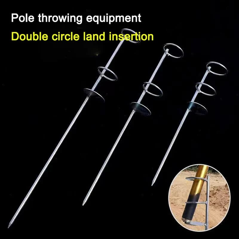 Piquet de sol double cercle pour canne à pêche mer et casting 30cm 37cm 47cm extérieur simple