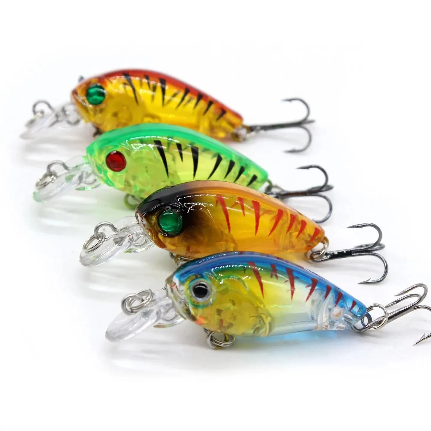 Leurre crankbait flottant 4,8 cm avec clochettes, appât plongeant pêche truite et perche