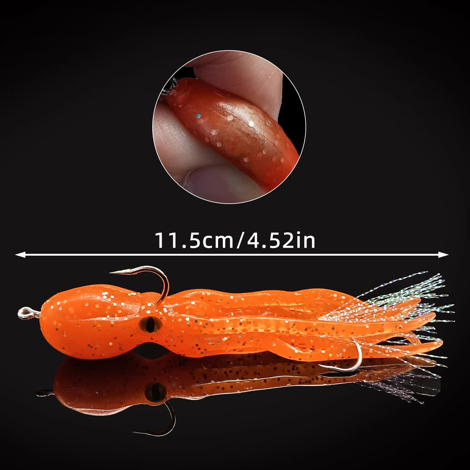 Leurre souple calmar lumineux ANFS avec jig plombé - Appât pour trolling saumon, truite, bass