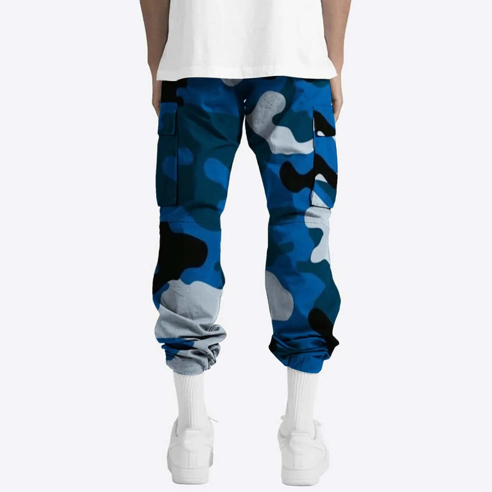 Pantalon de jogging camouflage avec poches pour pêche - Taille élastique confort randonnée pêche