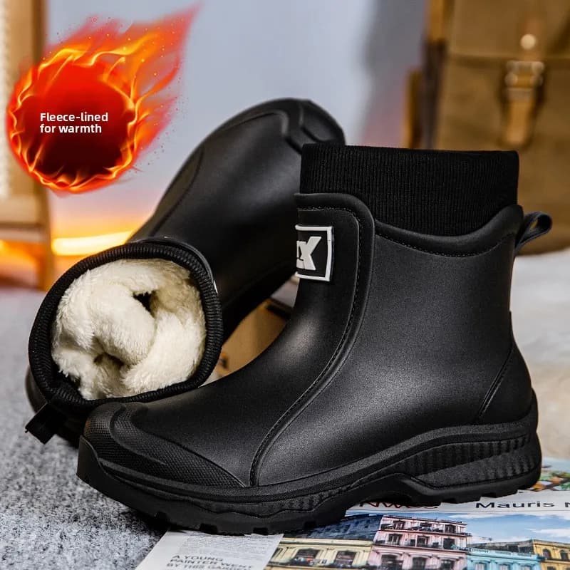 Bottes de pluie basses homme mode toutes saisons antidérapantes résistantes PVC