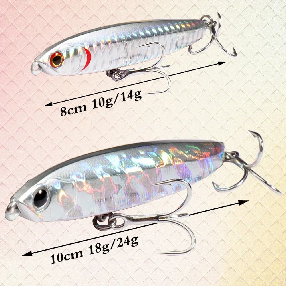 Leurre de pêche GOBAIT Pencil Sinking, leurre minnow plopper 8cm 10cm 10g à 24g pour la