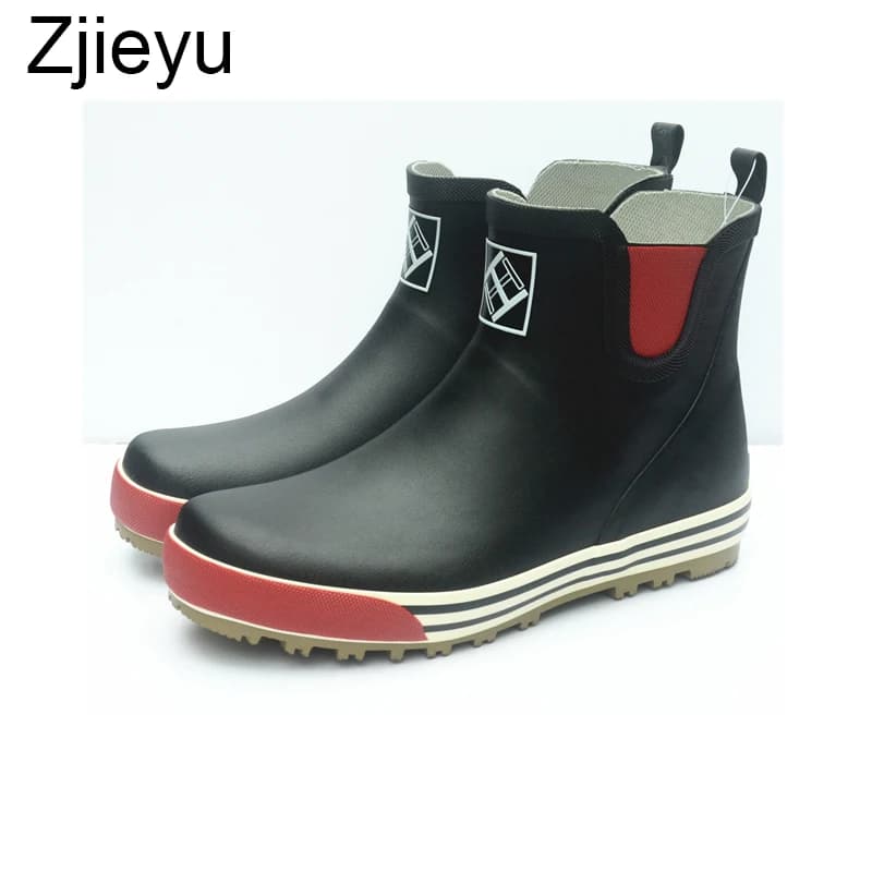 Bottes caoutchouc homme réfléchissantes sécurité nuit pêche courtes galoches étanches