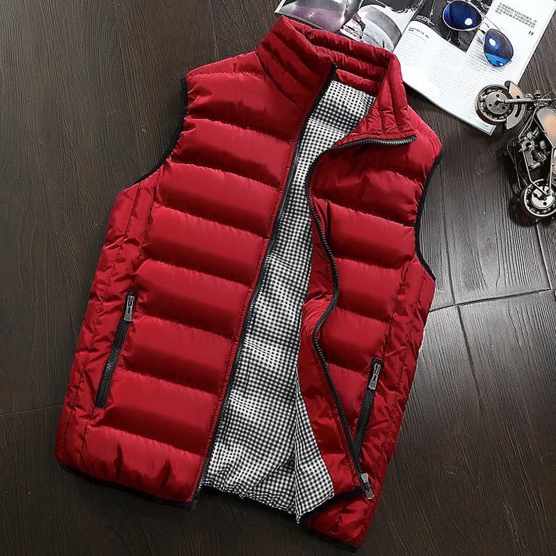 Gilet homme coupe-vent sans manches - Veste polaire épaisse pour pêche hiver confortable